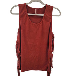 NOBLE U Boho Fringe Tank Size L Juniors